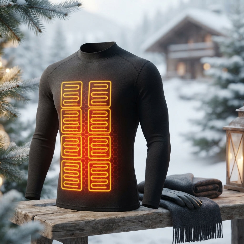 Heated shirt with three temperature settings for winter