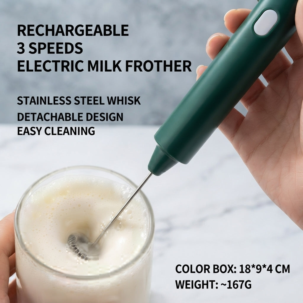 Hand mixer with three speeds and stainless steel whisks