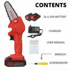 Battery chainsaw with one hand operation for garden cutting