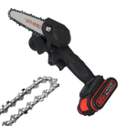 Battery chainsaw with one hand operation for garden cutting - black