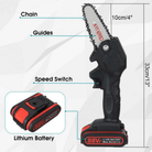 Battery chainsaw with one hand operation for garden cutting