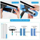Telescopic Window Cleaner With Rotating Squeegee And Replacement Pads