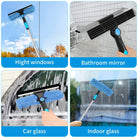 Telescopic Window Cleaner With Rotating Squeegee And Replacement Pads