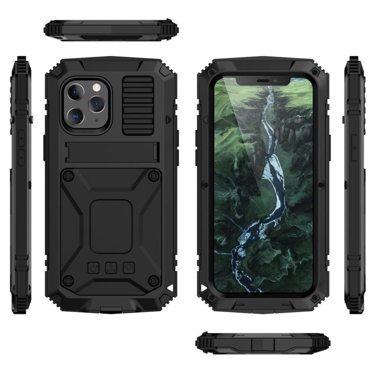 Phone Case With Tempered Glass Screen And Metal Frame