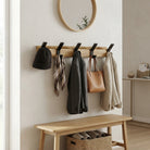 Wall Hanger With Wood Frame And Adjustable Hooks