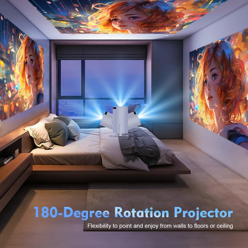 Portable Mini Projector With 4K Resolution And Bluetooth Connectivity