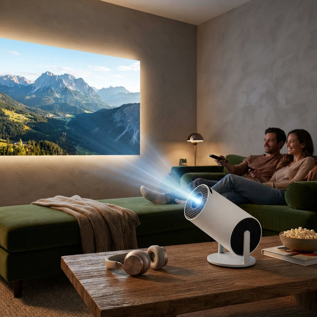 Portable Mini Projector With 4K Resolution And Bluetooth Connectivity