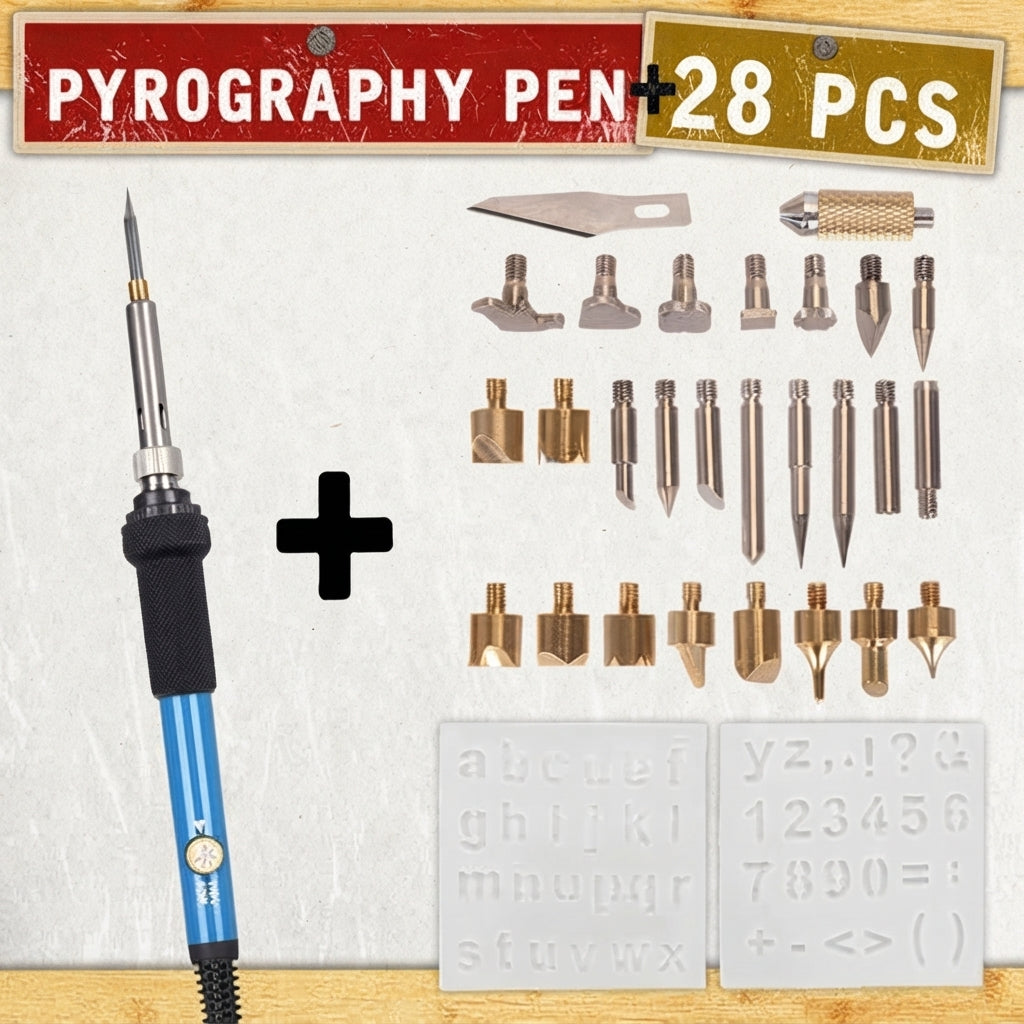 Wood Burning Pen Set With Adjustable Temperature And Tips