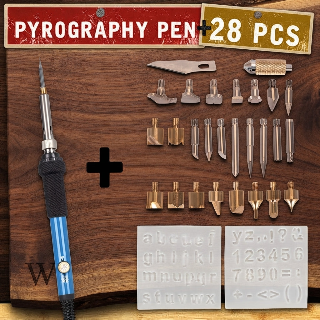 Wood Burning Pen Set With Adjustable Temperature And Tips