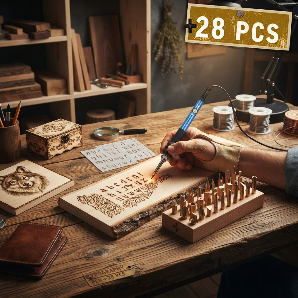 Wood Burning Pen Set With Adjustable Temperature And Tips