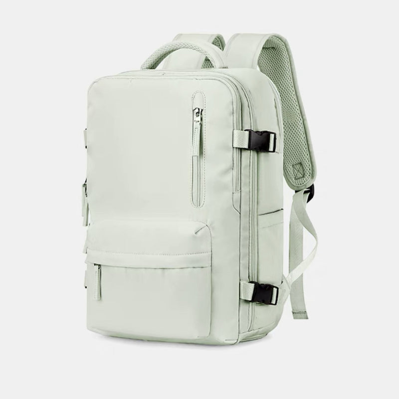 Travel Backpack With Multiple Compartments And USB Charging Port - green