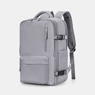 Travel Backpack With Multiple Compartments And USB Charging Port - light gray