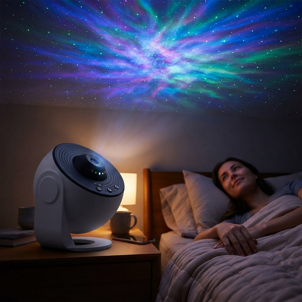 Star Projector Lamp With Galaxy Discs And Night Light