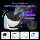 Star Projector Lamp With Galaxy Discs And Night Light
