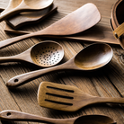Wooden Kitchen Utensil Set with Holder