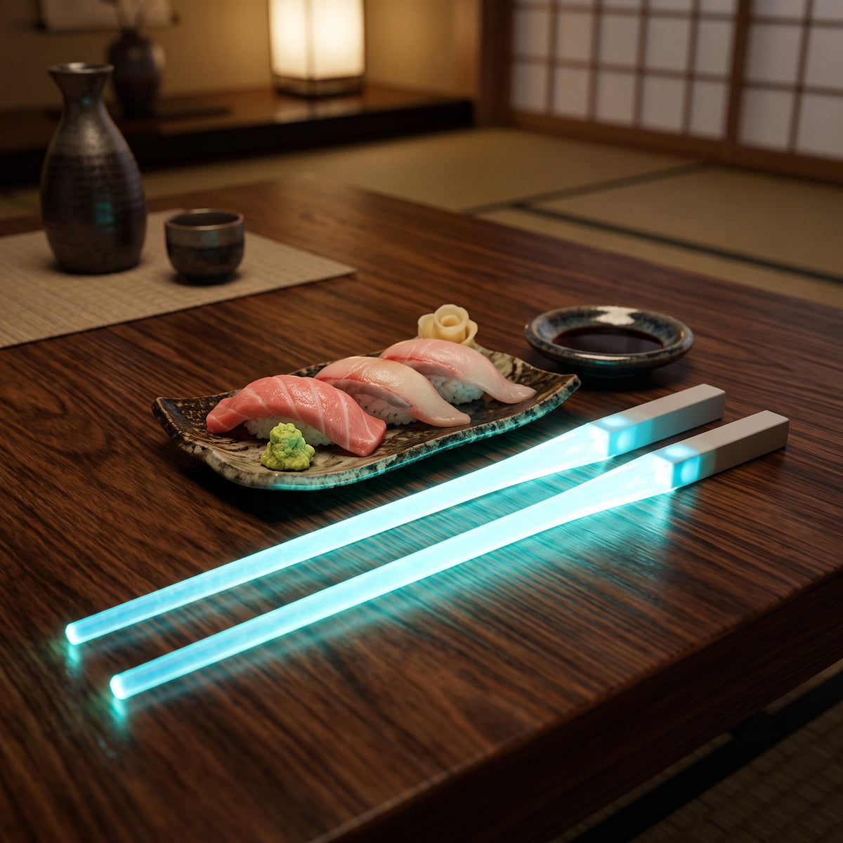 Light Up LED Chopsticks for Dining - turquoise