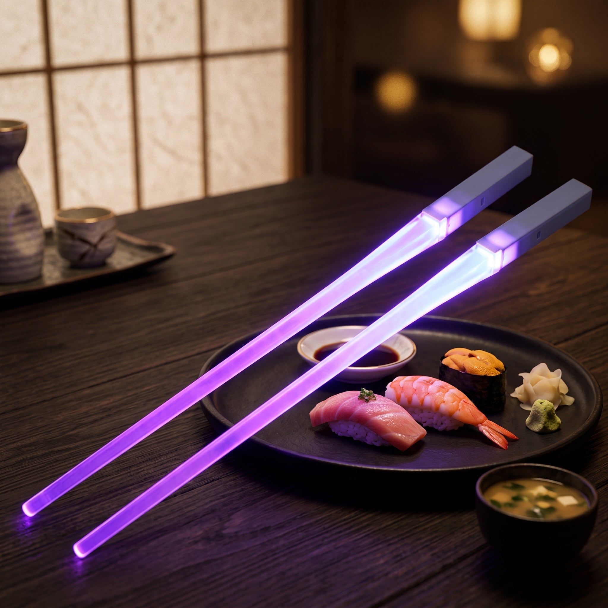 Light Up LED Chopsticks for Dining - purple