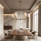 Fabric pendant light with pleated drum shade