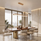 Oval wooden pendant light fixture