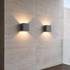 Outdoor wall light with slim vertical housing - black outdoor