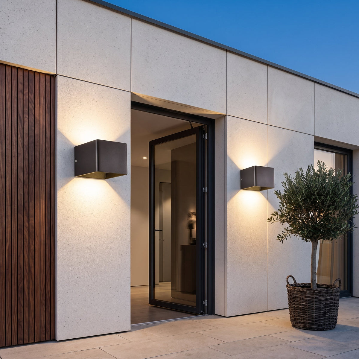 Outdoor wall light with slim vertical housing - gray outdoor