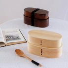 Lunch Box with Two Tiers Wooden Accessories
