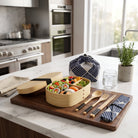 Lunch Box with Two Tiers Wooden Accessories - beige