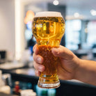 Beer Glass Mug with Football Trophy Design