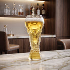 Beer Glass Mug with Football Trophy Design