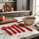 Spatula Set of Silicone Kitchen Baking Tools - red