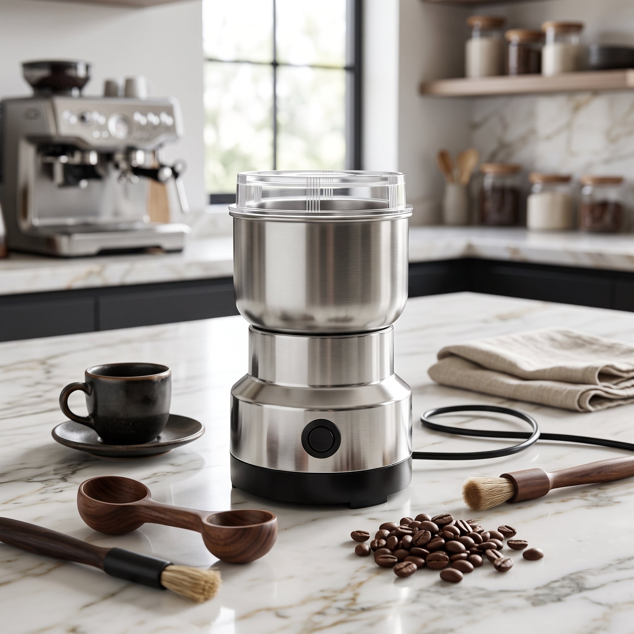 Electric coffee and spice grain grinder machine