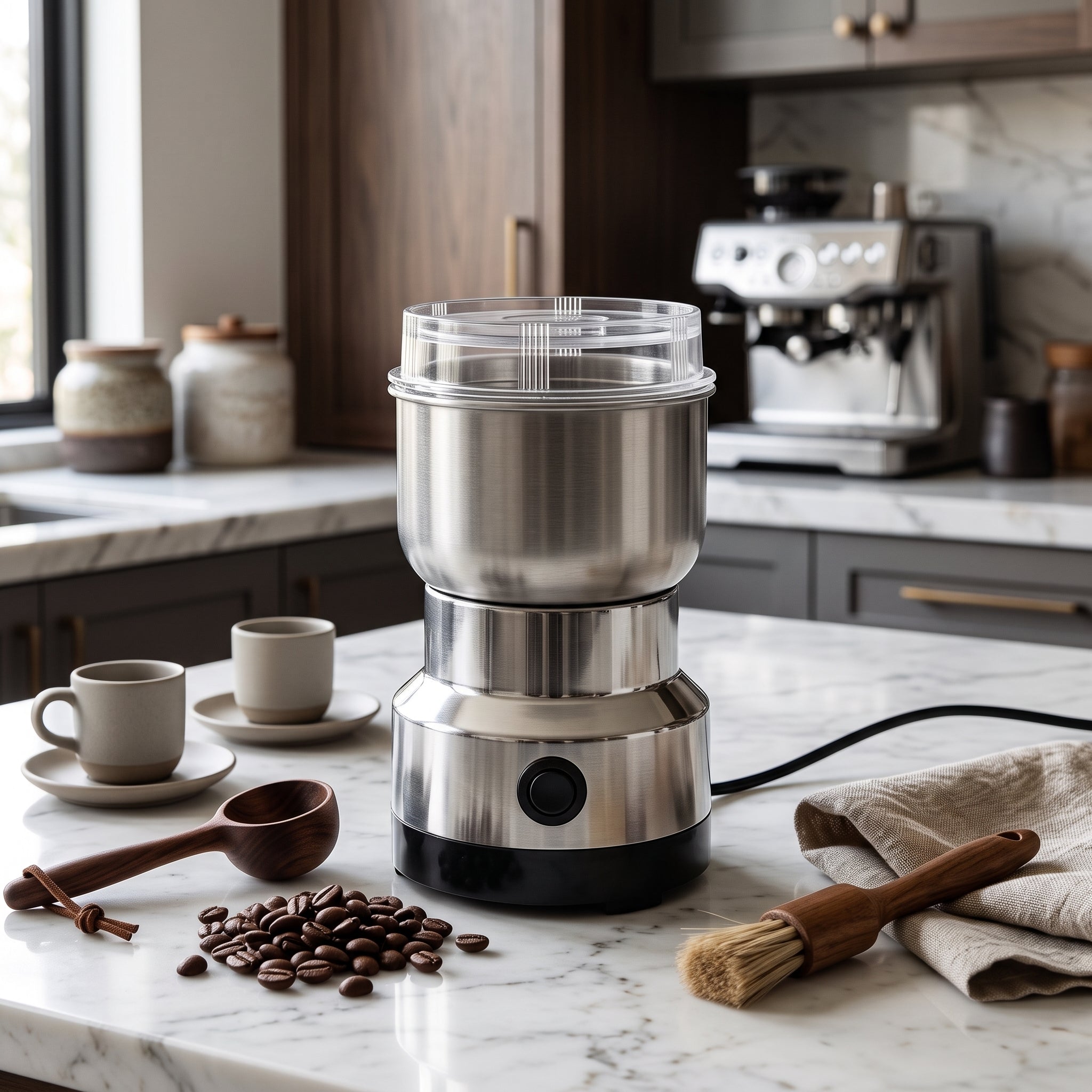 Electric coffee and spice grain grinder machine