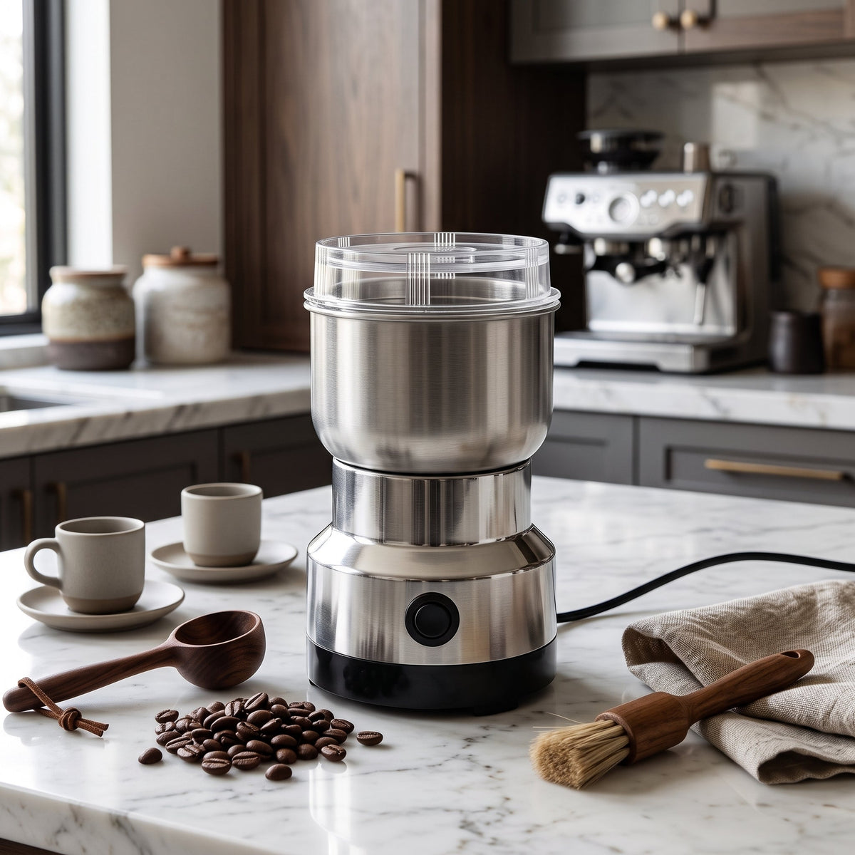 Electric coffee and spice grain grinder machine