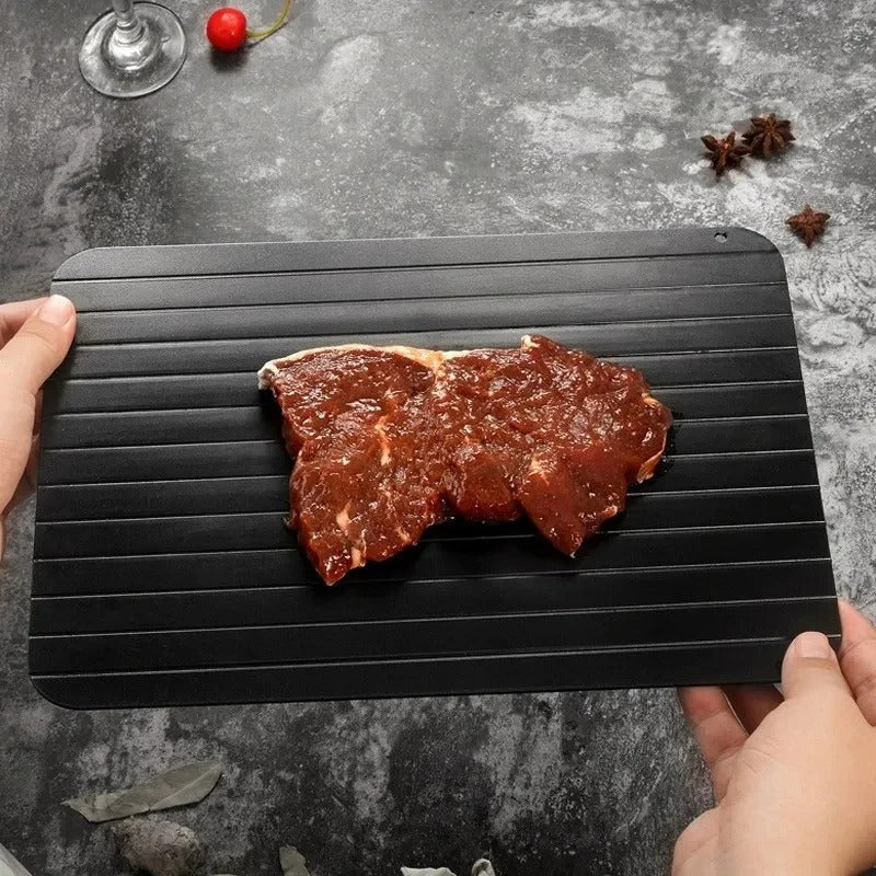 Aluminium defrosting tray for kitchen thawing food