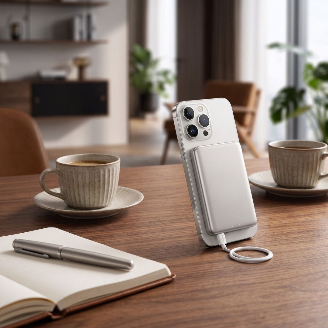 Power Bank Magnetic Wireless Fast Charging - titanium