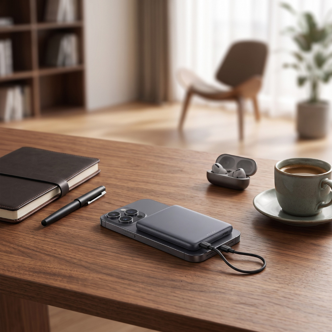 Power Bank Magnetic Wireless Fast Charging - gray