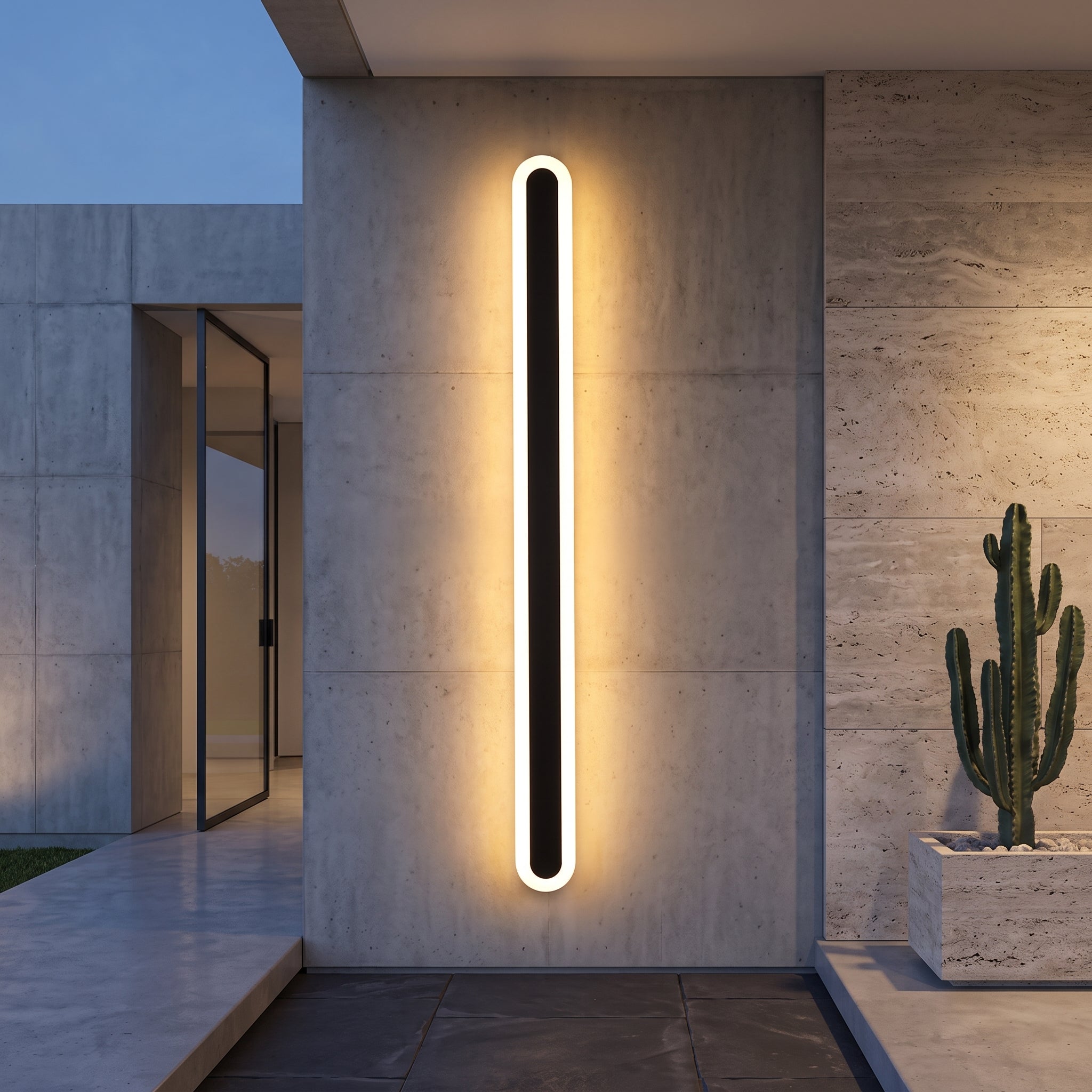 LED linear wall light fixture with slim strip - cool white