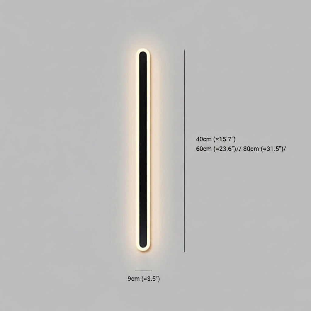 LED linear wall light fixture with slim strip