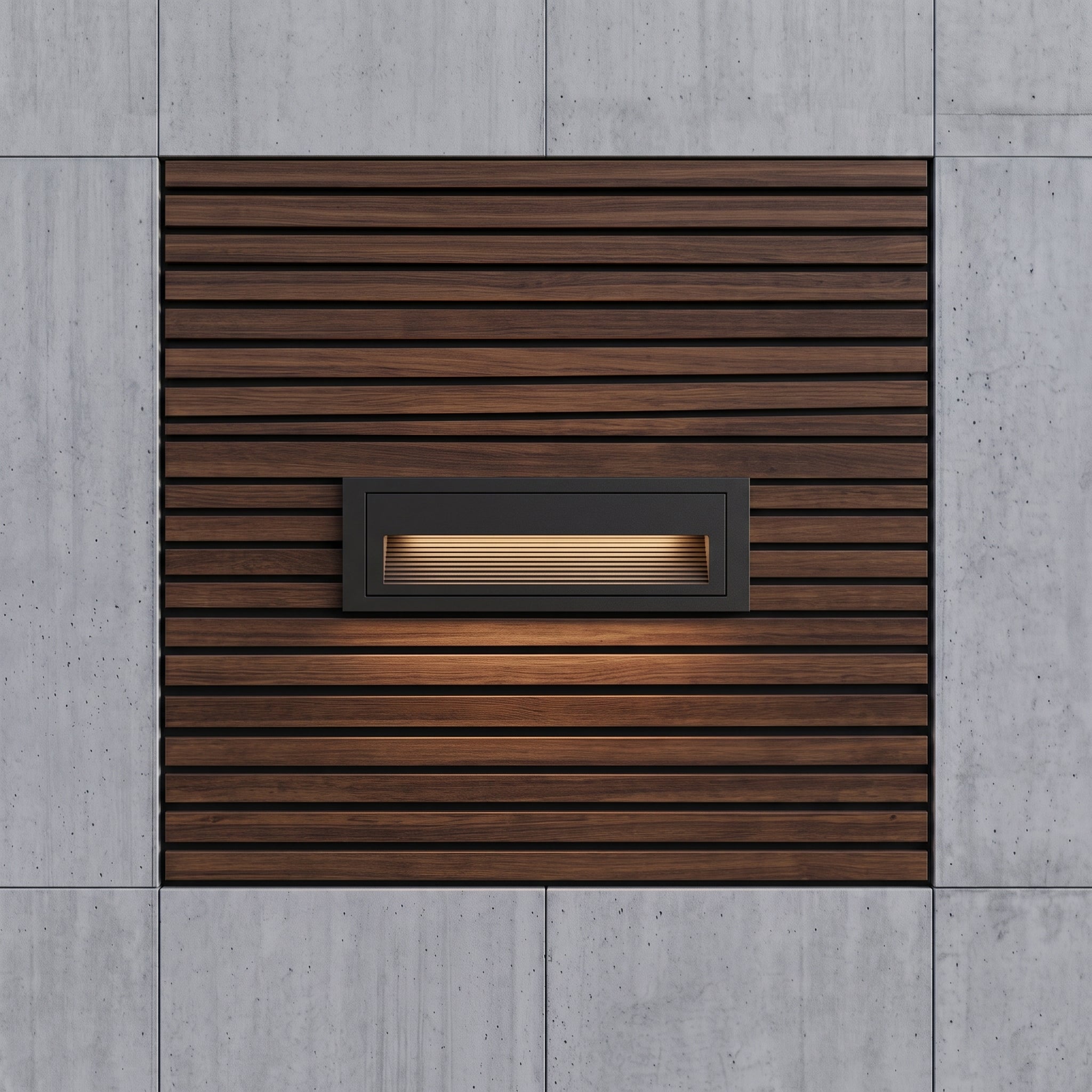 LED recessed step wall light fitting