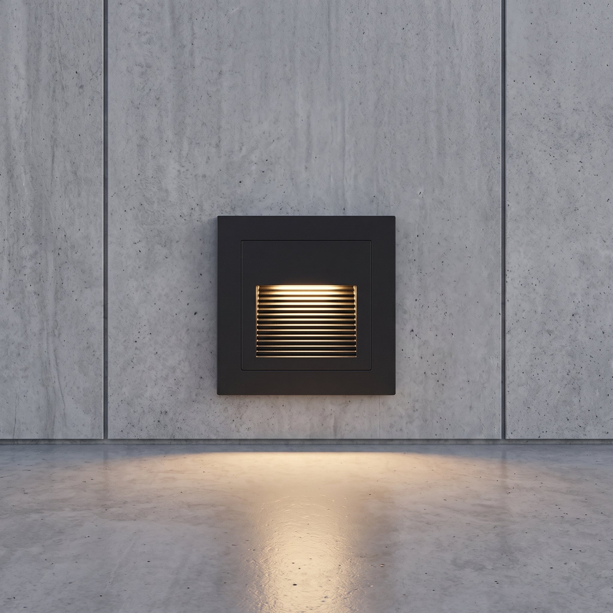 LED recessed step wall light fitting - gray