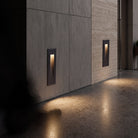 LED recessed step wall light fitting - gray