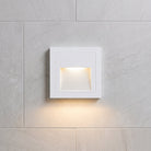 LED recessed step wall light fitting - white