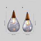 Glass pendant light with ripple texture
