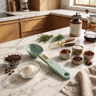 Digital LCD kitchen scale with measuring spoon - light green