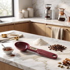 Digital LCD kitchen scale with measuring spoon - red
