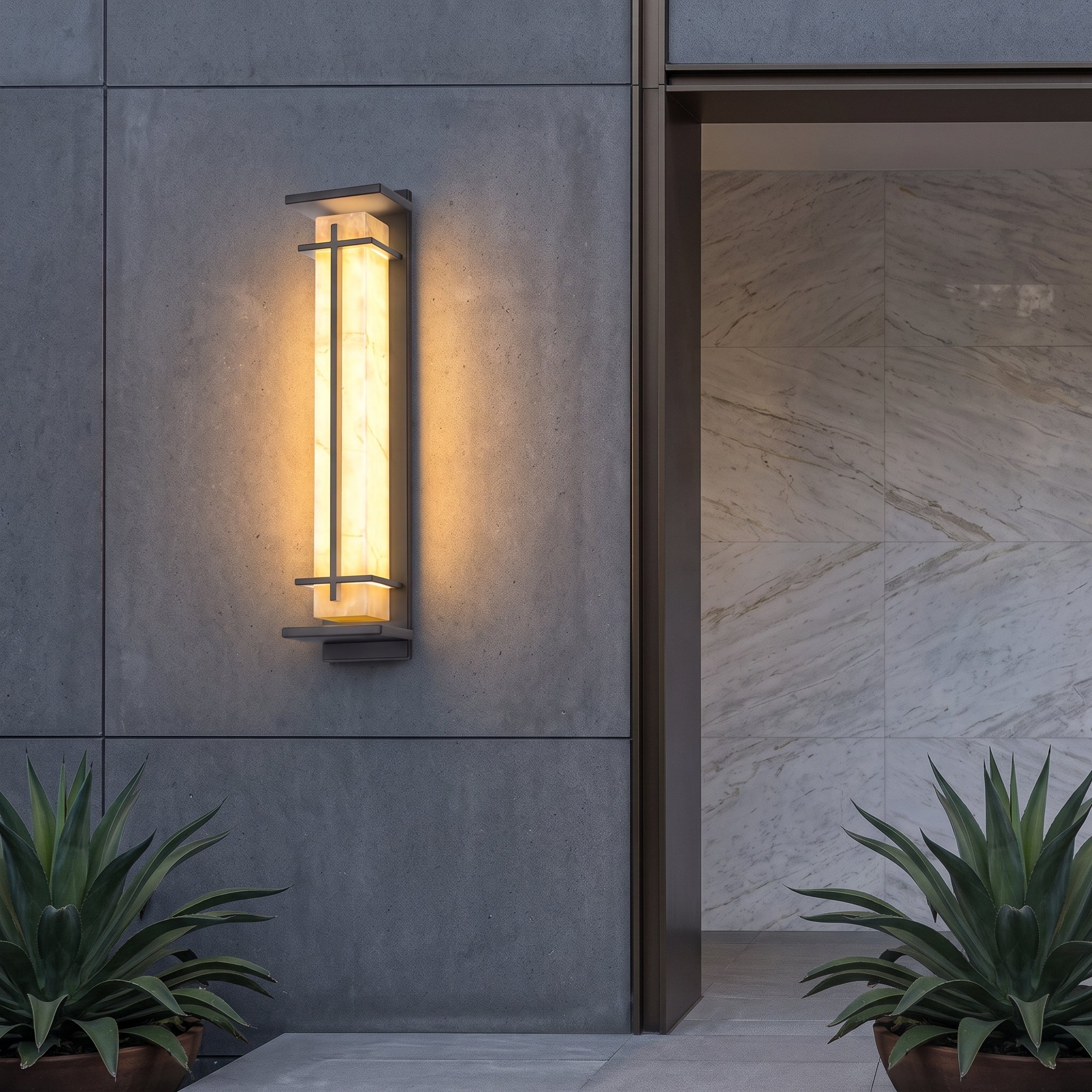 Wall light fixture for outdoor use - warm light
