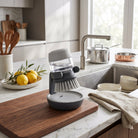 Dish scrub brush with soap dispenser - gray