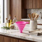 Kitchen funnel in collapsible silicone design - pink