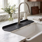 Silicone sink faucet splash guard mat - black 61 cm (24 in)