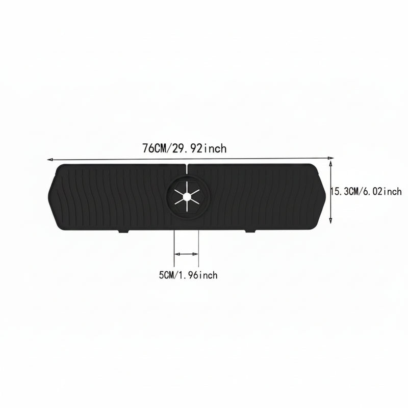Silicone sink faucet splash guard mat